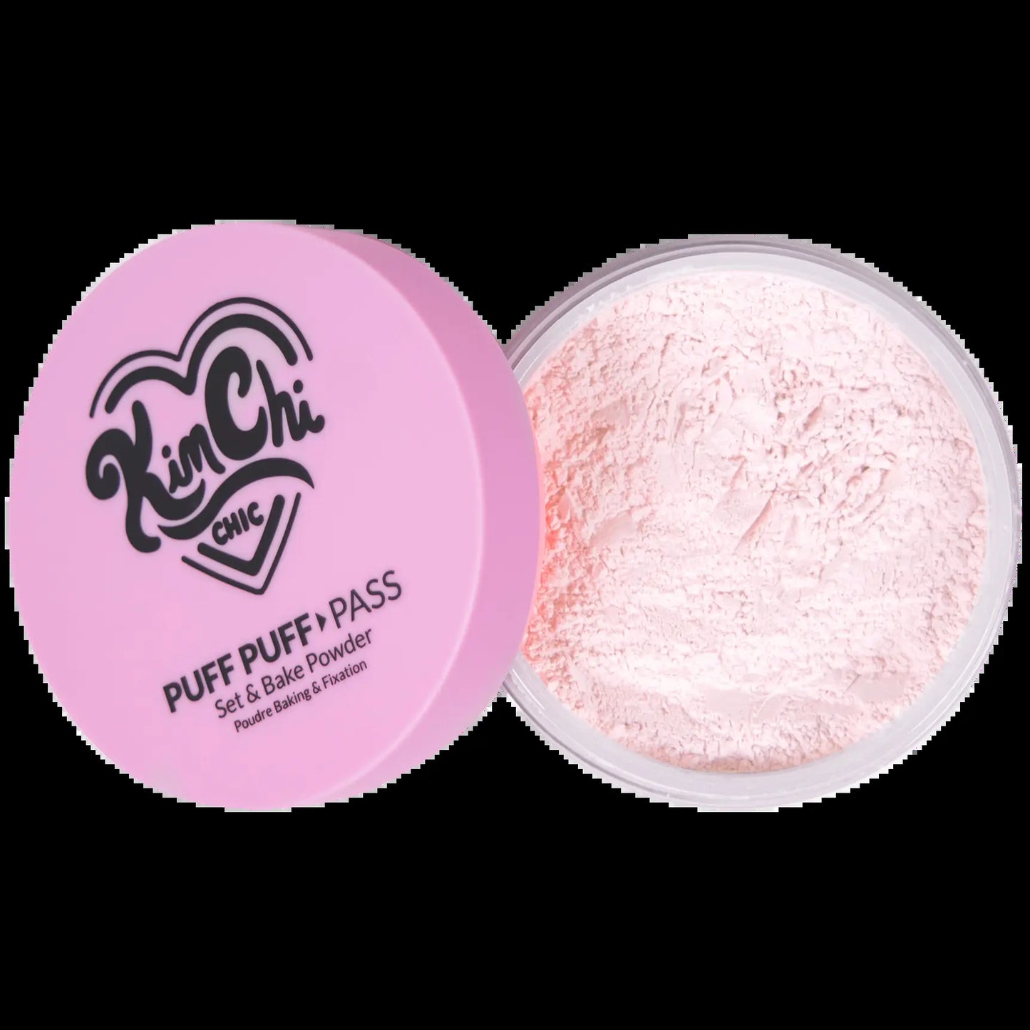 Kimchi Chic Puff Puff Pass Set & Bake Powder with Rice Powder & Vitamin-E, Lightweight & Translucent Makeup, Cosmetic Setting Powder