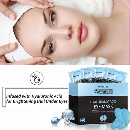 [Maskiss Official]24K Gold under Eye Patches, 30 Pairs Collagen & Hyaluronic Acid Eye Masks for Puffiness, Dark Circles & Wrinkles