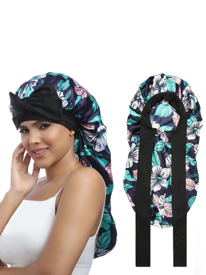 Women'S Simple Style Durable Solid Color Night Cap, Hair Care Cap with Elastic Band and Hair Protection, Casual Hair Cap for Daily Use, Sleeping Cap, Hair Care Wrap, Bonnets for Sleeping