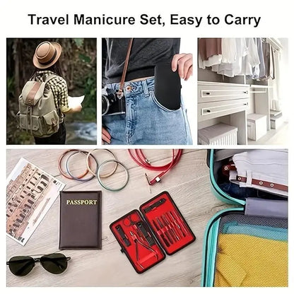 Professional Nail Clipper Set with Storage Case, 8/15/24 Pieces Portable Manicure & Pedicure Tool Set, Nail Clippers and Nail Trimmer, Nail Cutter Kit Wallet, Nail Care Tool for Home & Travel, Body Care Nail Supplies, Birthday Gift, Nail Tools