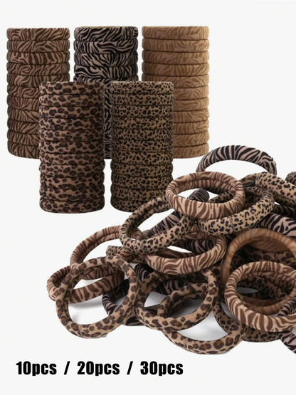 Leopard Pattern Hair Tie, Soft Elastic Hair Tie, Hair Accessories for Women & Girls, Suitable for Thick Hair, Ponytail Holder, Scrunchies, Elastic Band Scrunchie, Bulk Hair Ties, Mothers Day Gift, Mothers Day Gift Ideas