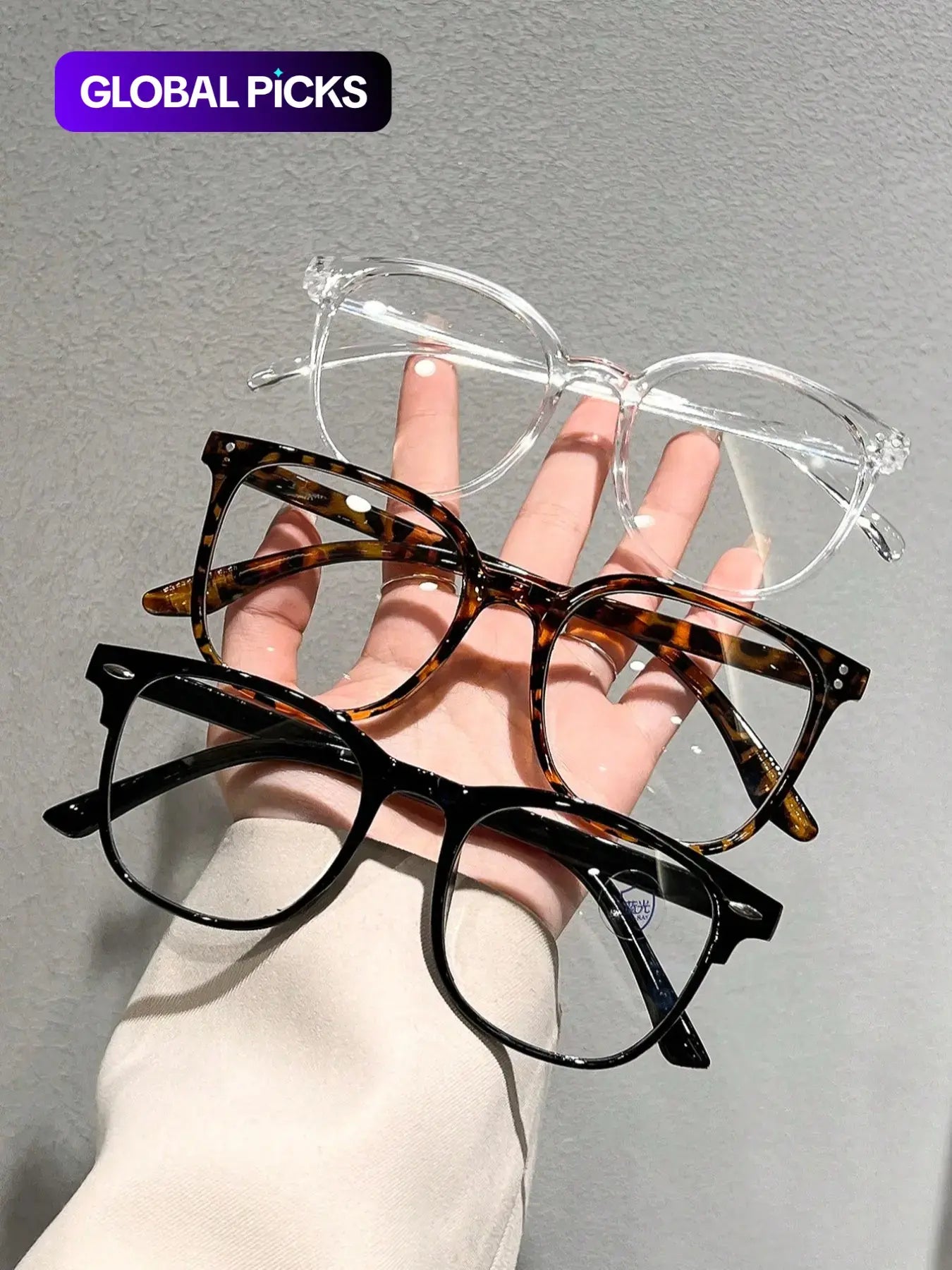 Men Women Fashion Flat Lens Tortoiseshell Glasses Set, Anti-Blue Light, Casual Style, Plastic Frame, All Seasons, Daily Wear Accessories, Square Frames Eyeglasses