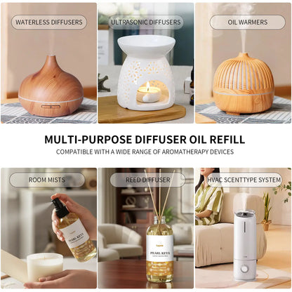 Lopeie PEARL KEYS Hotel Diffuser Oil Refill, Inspired by the Ritz-Carlton. 118Ml Premium Essential Oil, Blended with Lemon, Jasmine & Mint. Perfect for Ultrasonic and Waterless Diffusers, Long-Lasting Pleasant Fragrance