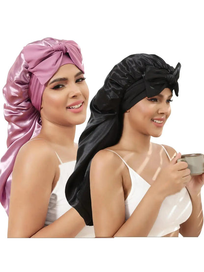 Women'S Simple Style Durable Solid Color Night Cap, Hair Care Cap with Elastic Band and Hair Protection, Casual Hair Cap for Daily Use, Sleeping Cap, Hair Care Wrap, Bonnets for Sleeping