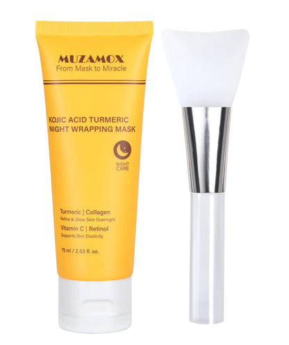 MUZAMOX Effortlessbeauty Kojic Acid Turmeric Night Wrapping Mask | Overnight Wrapping Mask ,Morning Shed,Turmeric,Niacinamide,Vitamin C,Skincare, 2.53 Fl. Oz.Cozyvibes