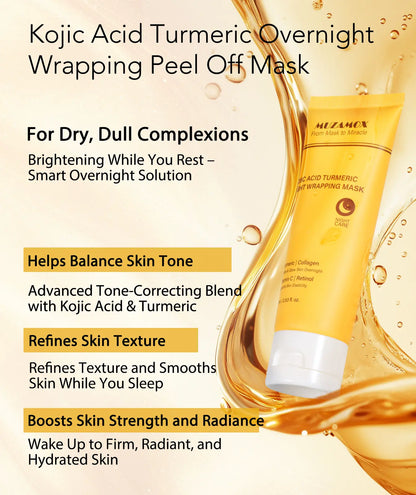 MUZAMOX Effortlessbeauty Kojic Acid Turmeric Night Wrapping Mask | Overnight Wrapping Mask ,Morning Shed,Turmeric,Niacinamide,Vitamin C,Skincare, 2.53 Fl. Oz.Cozyvibes