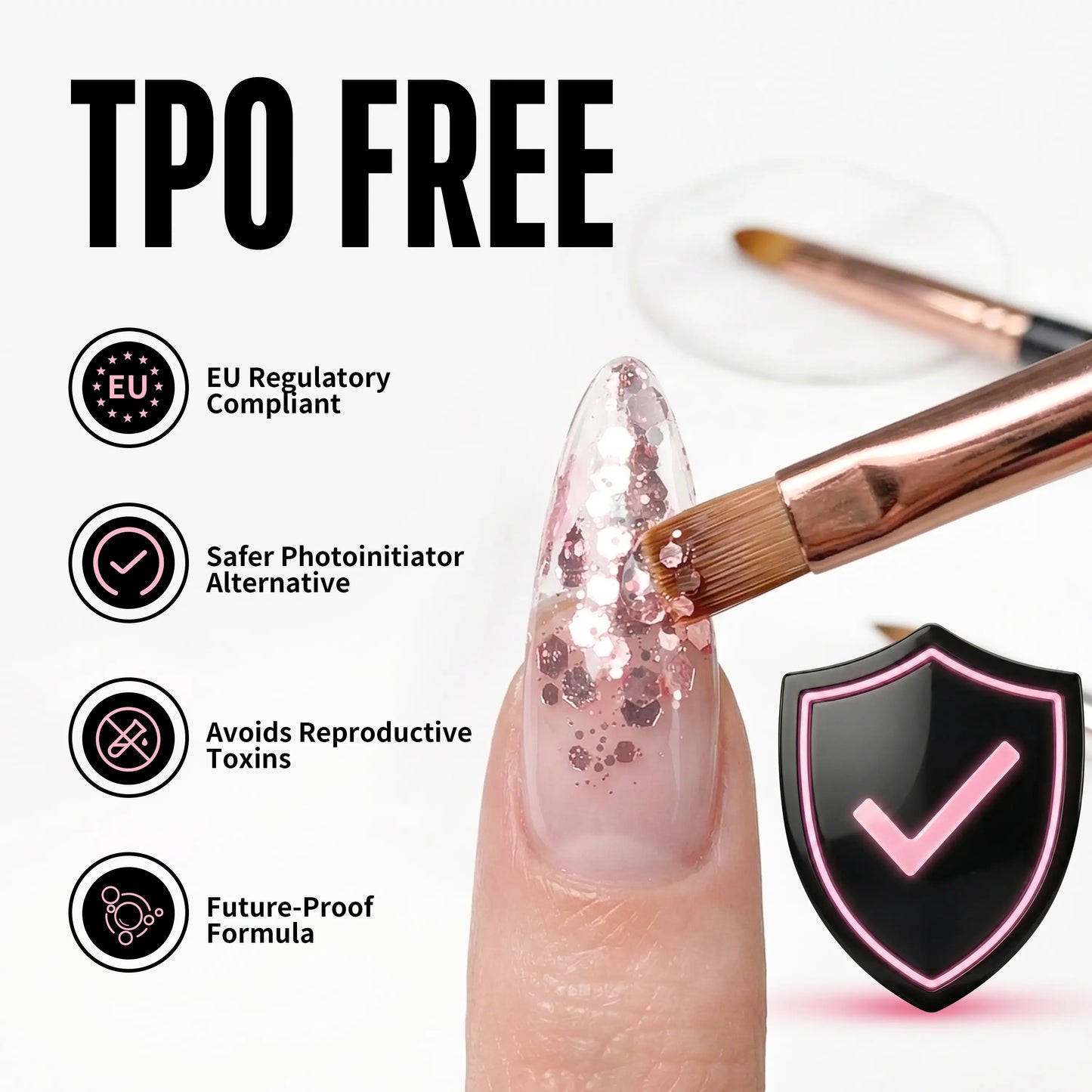 NOVO OVO Chunky Glitter Gel Nail Polish, G03 Iridescent Ice (Aurora Holographic) TPO & HEMA Free, High-Density Sparkle Confetti Varnish, Reflective Soak off UV LED Manicure for DIY Nail Art 5Ml