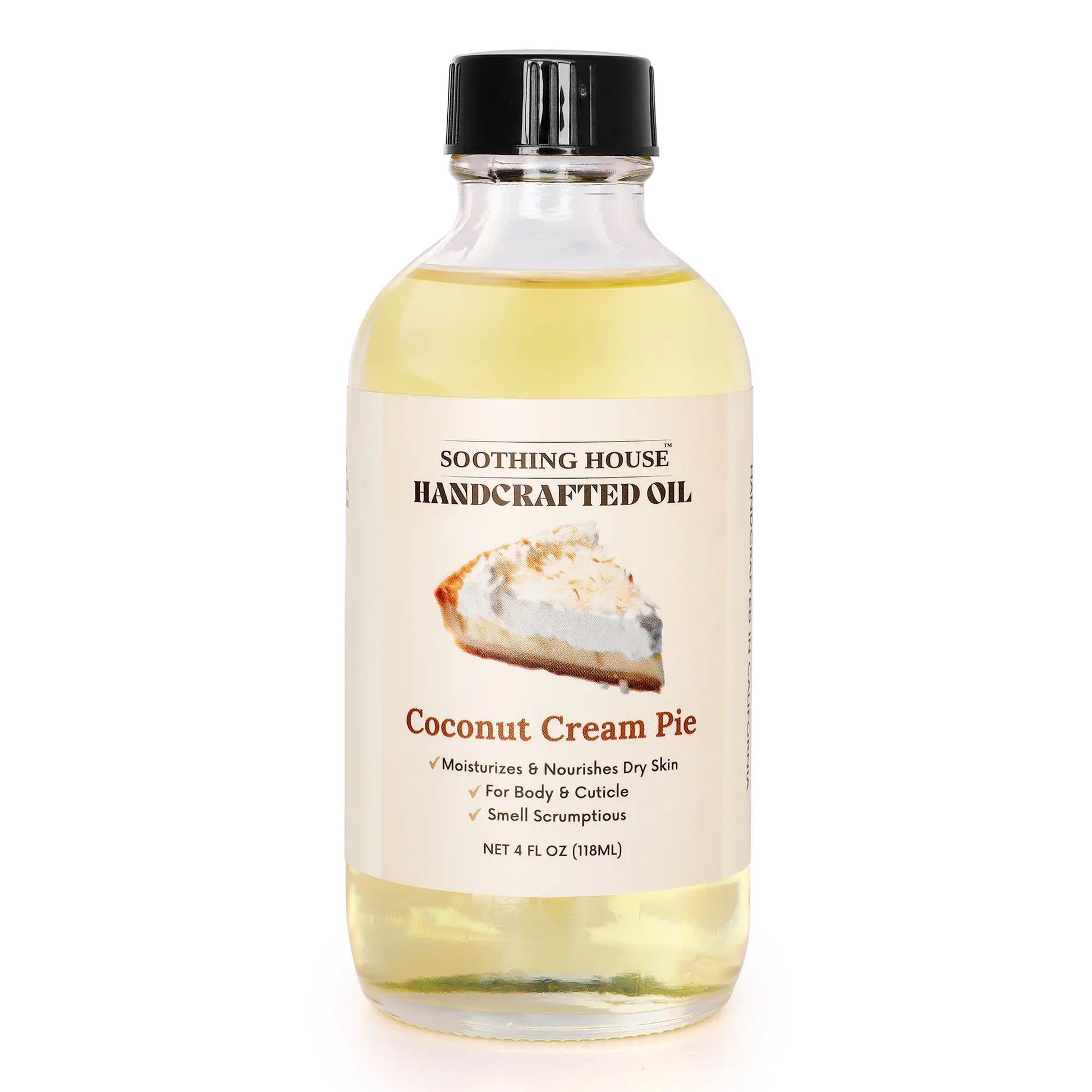 Handcrafted Coconut Cream Pie Body Oil Avocado Fragrance Body Care Jojoba Soothing Comfort Scent Body Care Olive Dropper Scented Aroma Skin Oil