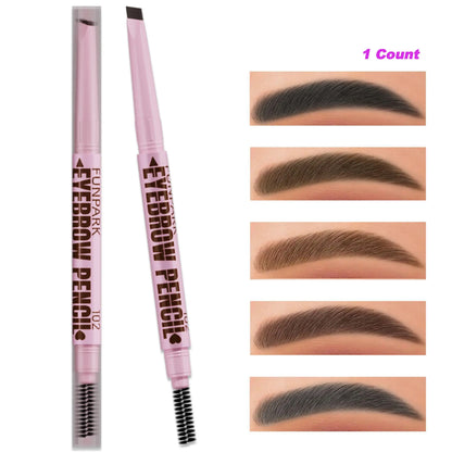 2-In-1 Dual-Ended Long-Lasting Eyebrow Pen with Eyebrow Powder & Brush, 1 Count Waterproof Eyebrow Pencil, Eyebrow Makeup Tool for Women, Eyebrow Makeup Products, Eyebrow Pencil Set