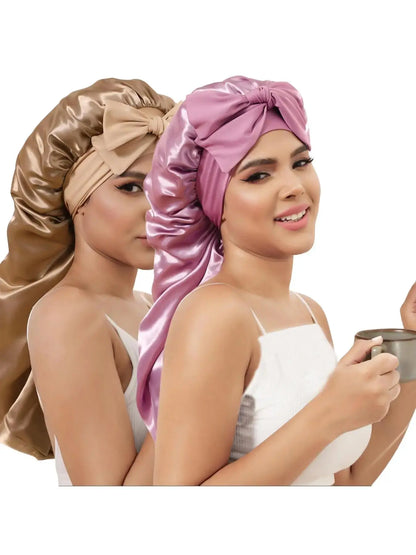 Women'S Simple Style Durable Solid Color Night Cap, Hair Care Cap with Elastic Band and Hair Protection, Casual Hair Cap for Daily Use, Sleeping Cap, Hair Care Wrap, Bonnets for Sleeping