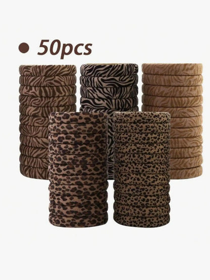 Leopard Pattern Hair Tie, Soft Elastic Hair Tie, Hair Accessories for Women & Girls, Suitable for Thick Hair, Ponytail Holder, Scrunchies, Elastic Band Scrunchie, Bulk Hair Ties, Mothers Day Gift, Mothers Day Gift Ideas