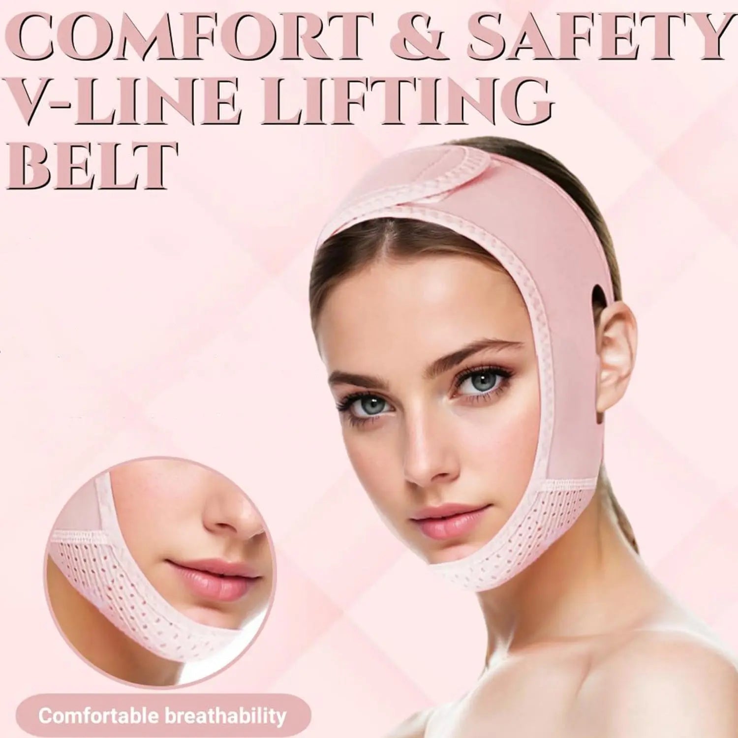 V Line Lifting Mask with Chin Strap for Double Chin, Face Skincare Lifting Belt for Women, Beauty Care Product, Skincare Tools, Face Sculpting Tool, Gifts for Girl, Skincare Products, Face Jawline Shaper, Facial Contour Refining, Double Chin Reducer