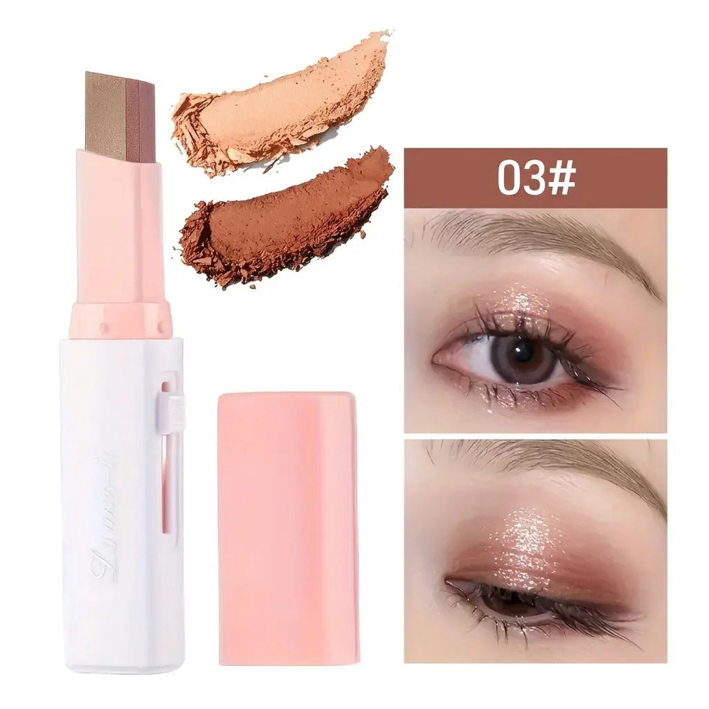 6Pcs Two-Tone Ombré Eyeshadow Stick Set Cream Gradient Eye Shadow Pen High Pigment Waterproof Smudge Proof Long Lasting Eye Makeup Shimmer Matte Highlighter Duo Beginner Friendly Quick Application Portable Travel Daily Beauty Gift Set