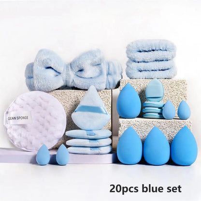 Makeup Tools Set, Cosmetic Brush Set, Makeup Brushes Kits, 20Pcs/Set or 40Pcs/Set Including Makeup Brushes, Blending Brush, Hairband, Wristbands, Powder Puffs, Makeup Sponges, Facial Cleaning Puff, Beauty Tools, Beauty Products, Gifts for Women