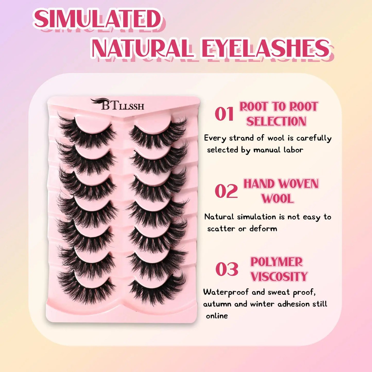 Long D Curl False Eyelashes, Volume False Eyelashes, 7/14 Pairs Black Wispy Cat Eye Look Fluffy Eyelashes Cluster Faux Cluster Lashes, Natural Curling Eye Makeup Strip Lashes, Eye Makeup, Dramatic Lashes, Eyelash Extensions, Daily Cosmetic