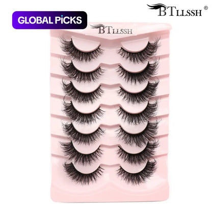 Thick Curling Fluffy False Eyelashes, Volume False Eyelashes, Diy Dramatic Lashes, Wispy Cat-Eye Look Faux Lashes, Portable Eye Makeup Tool for Women and Girls #GLOBAL PICKS