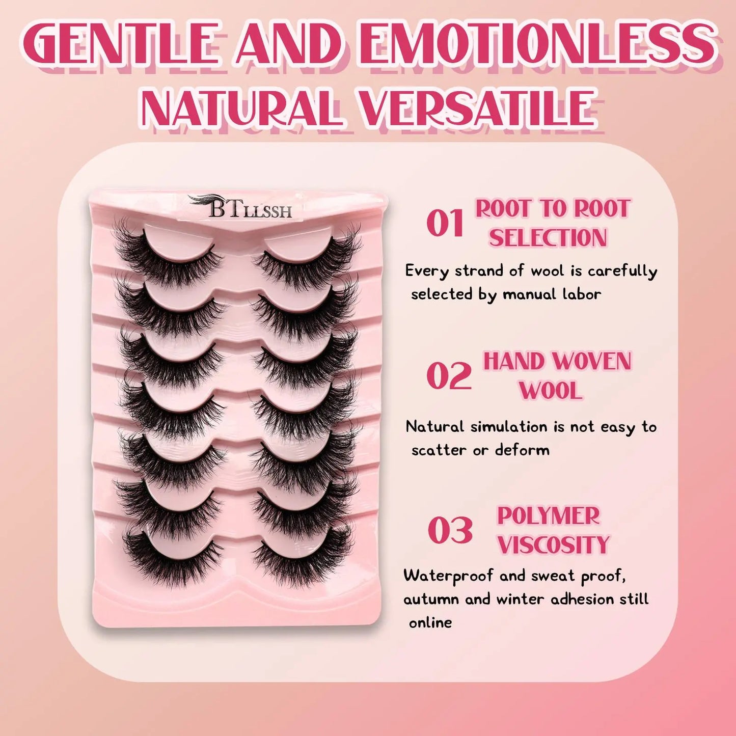 Thick Curling Fluffy False Eyelashes, Volume False Eyelashes, Diy Dramatic Lashes, Wispy Cat-Eye Look Faux Lashes, Portable Eye Makeup Tool for Women and Girls #GLOBAL PICKS
