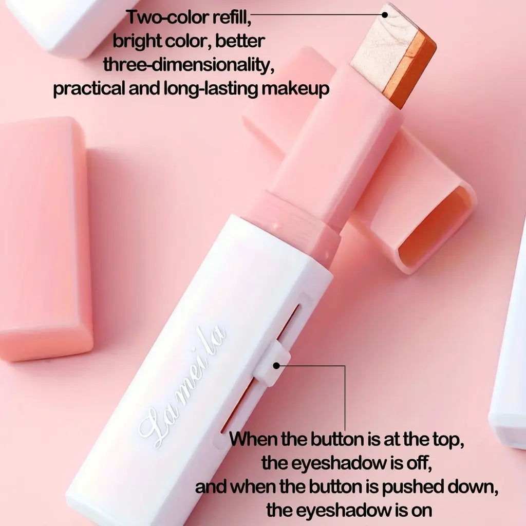 6Pcs Two-Tone Ombré Eyeshadow Stick Set Cream Gradient Eye Shadow Pen High Pigment Waterproof Smudge Proof Long Lasting Eye Makeup Shimmer Matte Highlighter Duo Beginner Friendly Quick Application Portable Travel Daily Beauty Gift Set