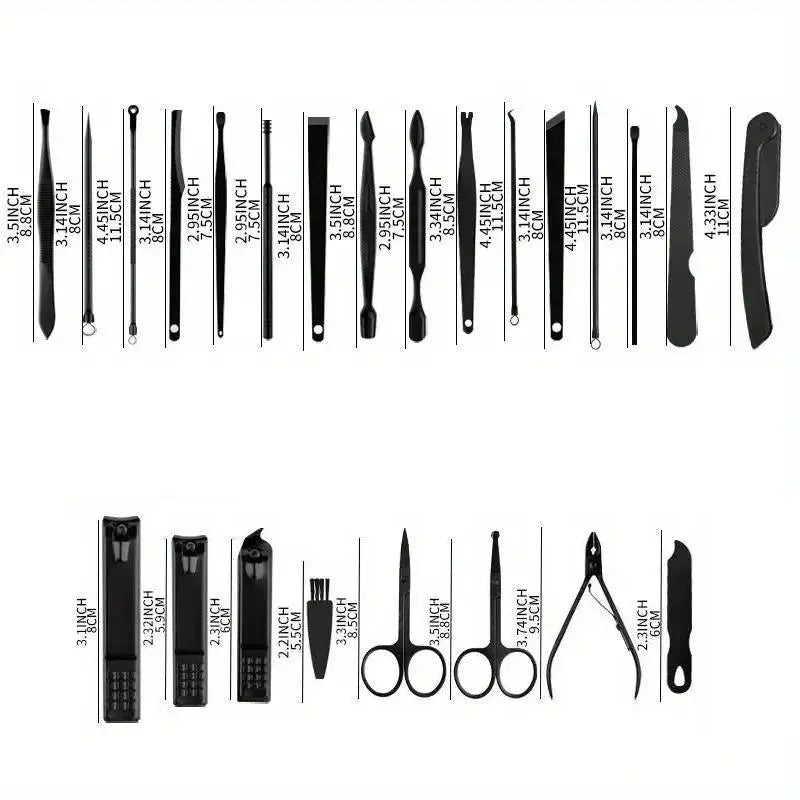 Professional Nail Clipper Set with Storage Case, 8/15/24 Pieces Portable Manicure & Pedicure Tool Set, Nail Clippers and Nail Trimmer, Nail Cutter Kit Wallet, Nail Care Tool for Home & Travel, Body Care Nail Supplies, Birthday Gift, Nail Tools