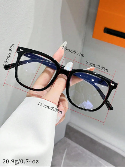 Men Women Fashion Flat Lens Tortoiseshell Glasses Set, Anti-Blue Light, Casual Style, Plastic Frame, All Seasons, Daily Wear Accessories, Square Frames Eyeglasses