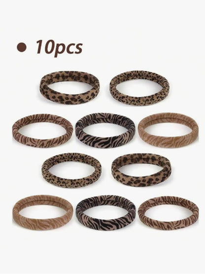 Leopard Pattern Hair Tie, Soft Elastic Hair Tie, Hair Accessories for Women & Girls, Suitable for Thick Hair, Ponytail Holder, Scrunchies, Elastic Band Scrunchie, Bulk Hair Ties, Mothers Day Gift, Mothers Day Gift Ideas