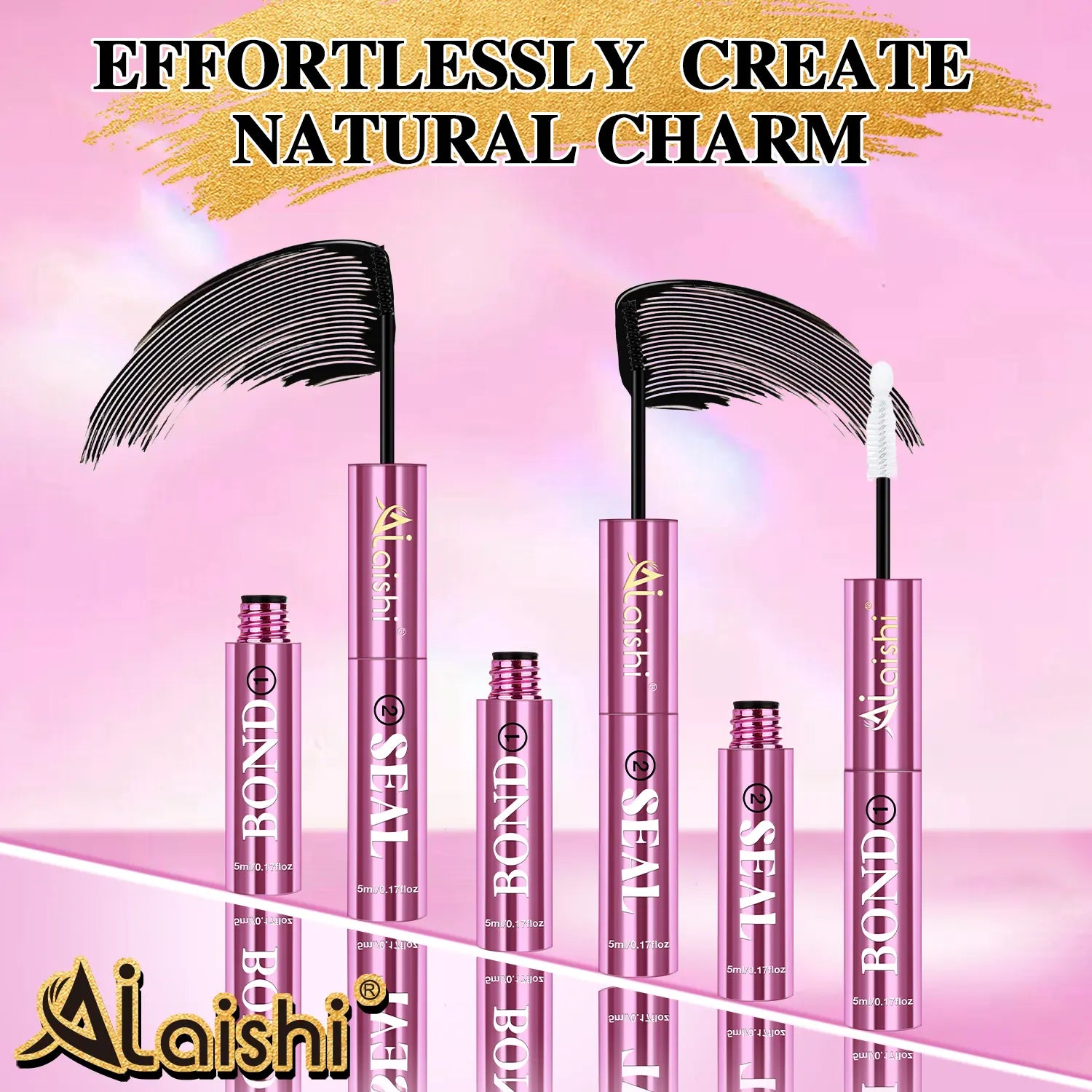 Ailaishi 2In1 Lash Bond & Seal Waterproof Glue Long Lasting Strong Hold for Cluster Lashes Easy Use for Beginners, Makeup Glue & Remover , Dealsforyoudays