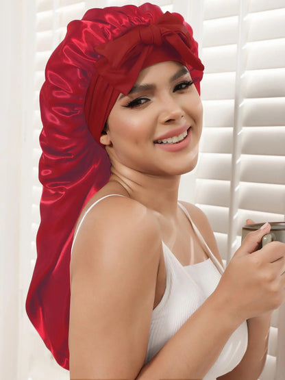Women'S Simple Style Durable Solid Color Night Cap, Hair Care Cap with Elastic Band and Hair Protection, Casual Hair Cap for Daily Use, Sleeping Cap, Hair Care Wrap, Bonnets for Sleeping