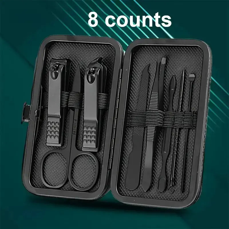 Professional Nail Clipper Set with Storage Case, 8/15/24 Pieces Portable Manicure & Pedicure Tool Set, Nail Clippers and Nail Trimmer, Nail Cutter Kit Wallet, Nail Care Tool for Home & Travel, Body Care Nail Supplies, Birthday Gift, Nail Tools