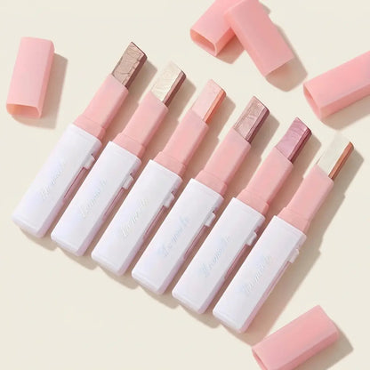 6Pcs Two-Tone Ombré Eyeshadow Stick Set Cream Gradient Eye Shadow Pen High Pigment Waterproof Smudge Proof Long Lasting Eye Makeup Shimmer Matte Highlighter Duo Beginner Friendly Quick Application Portable Travel Daily Beauty Gift Set