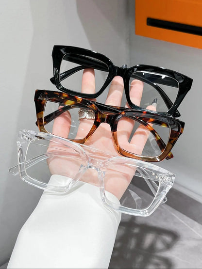 Simple Anti-Blue Light Eyeglasses for Everyday Use, Basic Square Frame Fashion Eyeglasses for Women & Men, Perfect for Student Daily Use, Stylish Square Frames, Casual Eyeglasses
