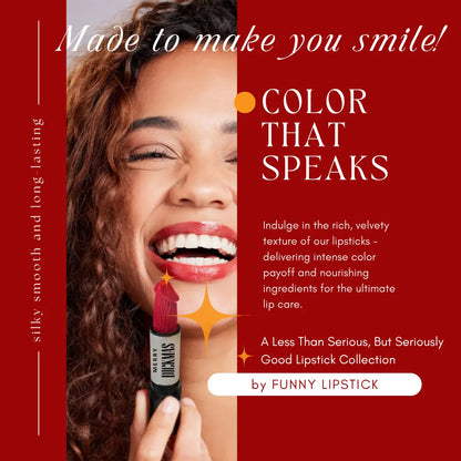 Funny Lipstick Holiday Collection | Viral Funny Lipstick | Long-Lasting Hydrating Lipstick | Holiday Gift for Women | Funny Gag Gift, Stocking Stuffer, White Elephant & Secret Santa Gift Ideas | Paraben-Free