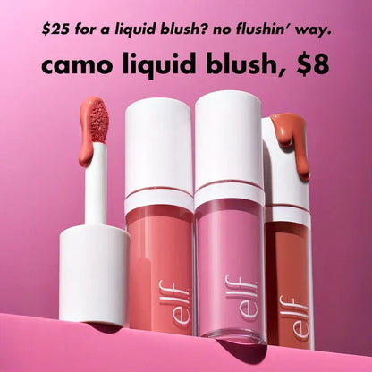 E.L.F. Camo Liquid Blush - High-Pigment Dewy Finish, Blendable Lightweight, Easy Applicator, 12 Shades