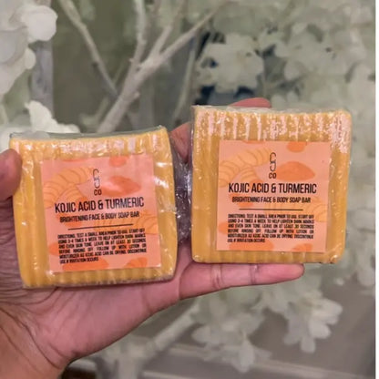 CGCO Kojic Acid & Turmeric Brightening Bar Handmade Soap for Acne Spots - Silky Smooth Skin Face & Body Care