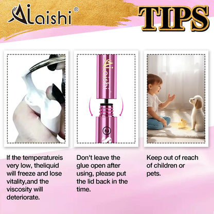 Ailaishi 2In1 Lash Bond & Seal Waterproof Glue Long Lasting Strong Hold for Cluster Lashes Easy Use for Beginners, Makeup Glue & Remover , Dealsforyoudays