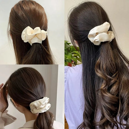 1Pack Satin Hair Scrunchies for Women - Glossy Satin Scrunchies for Hair Satin Scrunchies for Girls Holiday Gift Silk Hair Tie No Damage Cute Satin Hair Scrunchie for Styling