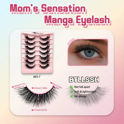 Thick Curling Fluffy False Eyelashes, Volume False Eyelashes, Diy Dramatic Lashes, Wispy Cat-Eye Look Faux Lashes, Portable Eye Makeup Tool for Women and Girls #GLOBAL PICKS