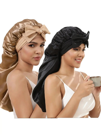 Women'S Simple Style Durable Solid Color Night Cap, Hair Care Cap with Elastic Band and Hair Protection, Casual Hair Cap for Daily Use, Sleeping Cap, Hair Care Wrap, Bonnets for Sleeping