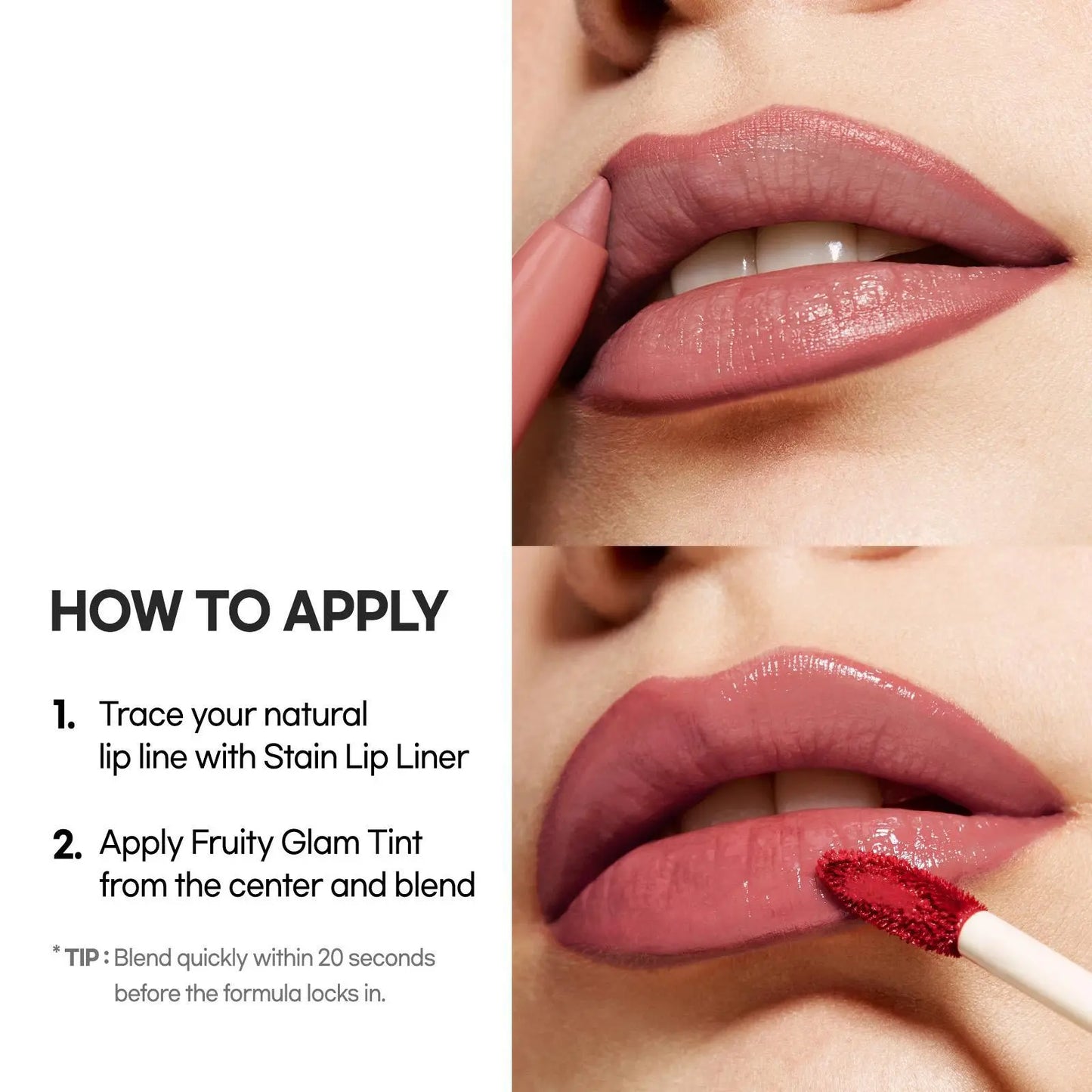 [Laka] Easy Glide Lip Liner & Fruity Glam Tint Duo – Defined Shape, Juicy Gloss in One Duo