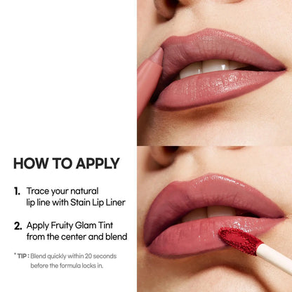 [Laka] Easy Glide Lip Liner & Fruity Glam Tint Duo – Defined Shape, Juicy Gloss in One Duo