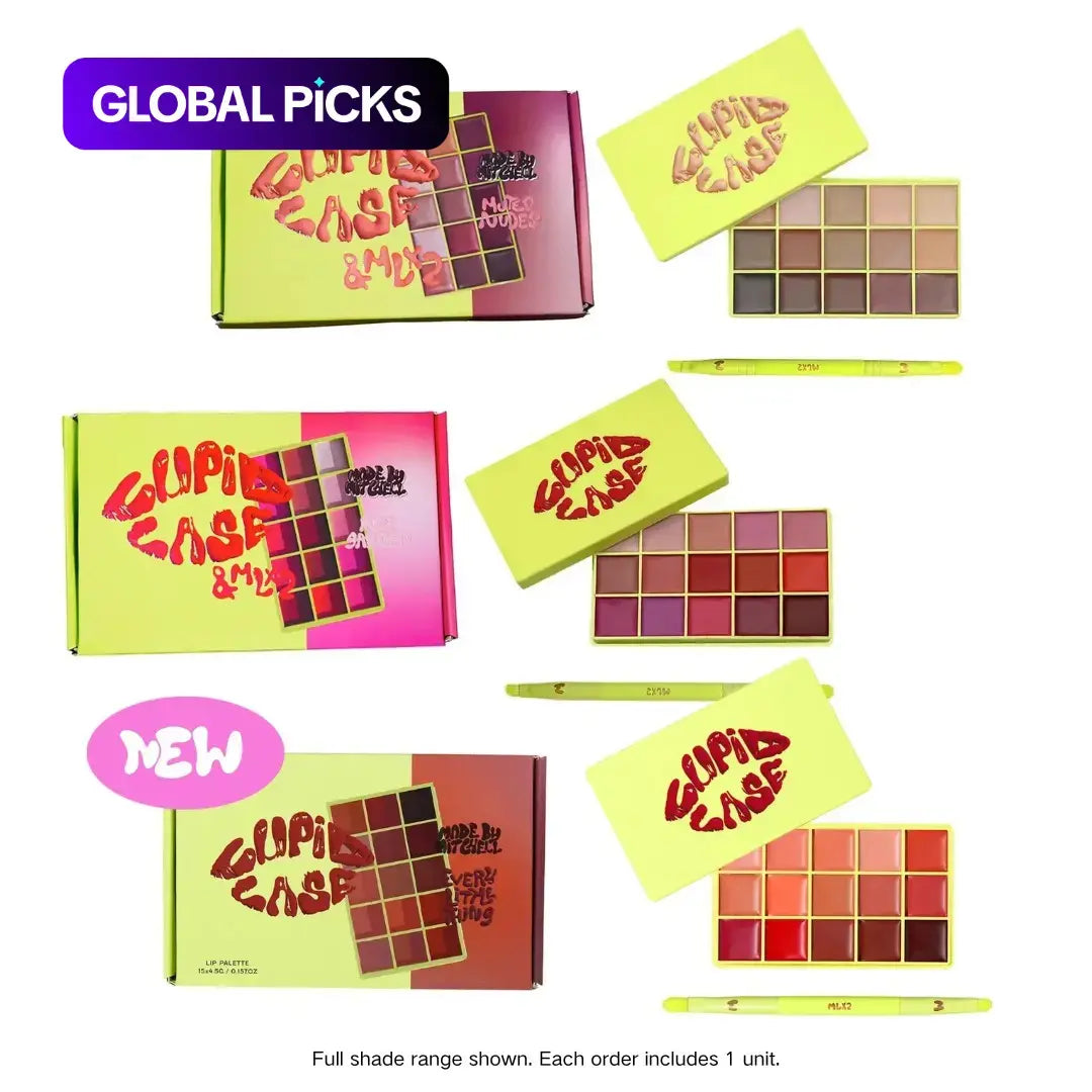 [Made by Mitchell] Cupid Cases Lip Palette | 15-Pan Cream Matte Lipstick Palette for Pro-Level Lip Combos