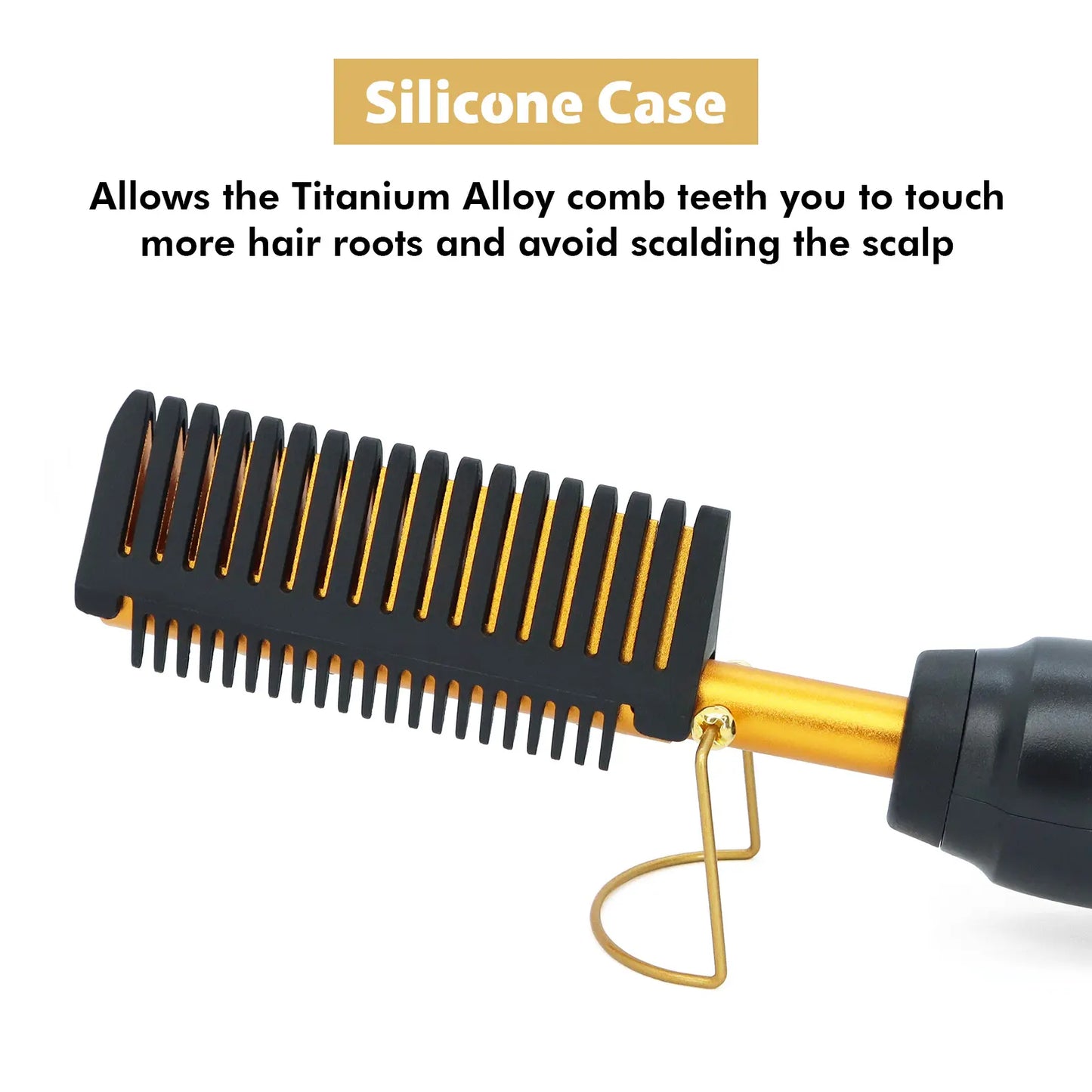 Dolahair Electric Hot Comb for Wigs Smooth Hair Electric Pressing Comb for Lace Front Wig Black Women Lace Glue Wig Install Kit with Hot Comb Titanium