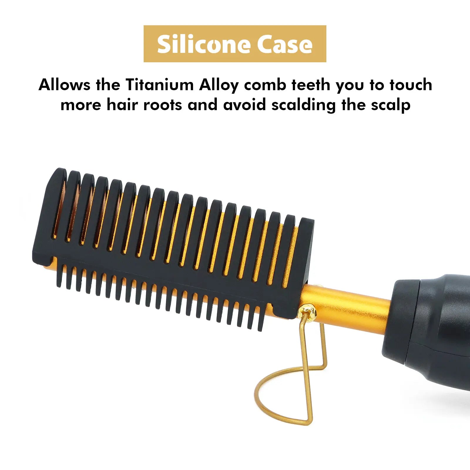 Dolahair Electric Hot Comb for Wigs Smooth Hair Electric Pressing Comb for Lace Front Wig Black Women Lace Glue Wig Install Kit with Hot Comb Titanium