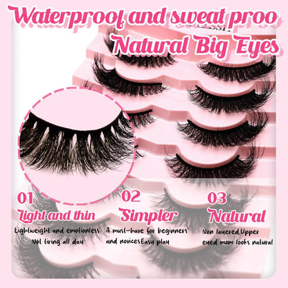 Long D Curl False Eyelashes, Volume False Eyelashes, 7/14 Pairs Black Wispy Cat Eye Look Fluffy Eyelashes Cluster Faux Cluster Lashes, Natural Curling Eye Makeup Strip Lashes, Eye Makeup, Dramatic Lashes, Eyelash Extensions, Daily Cosmetic