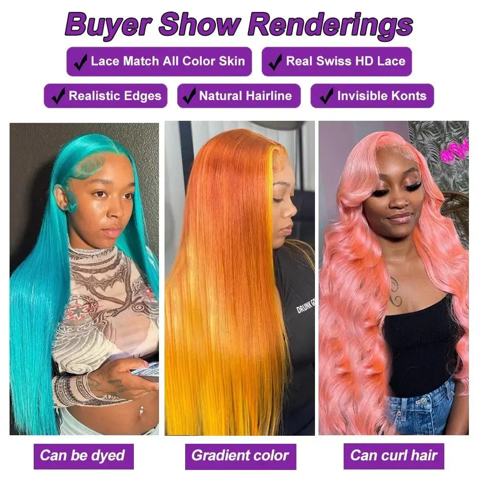 [NEW IN] Hot Star 613 Blonde HD Transparent 13X6 Lace Frontal Human Hair Wigs Body Wave and Straight Preplucked Wigs for Women