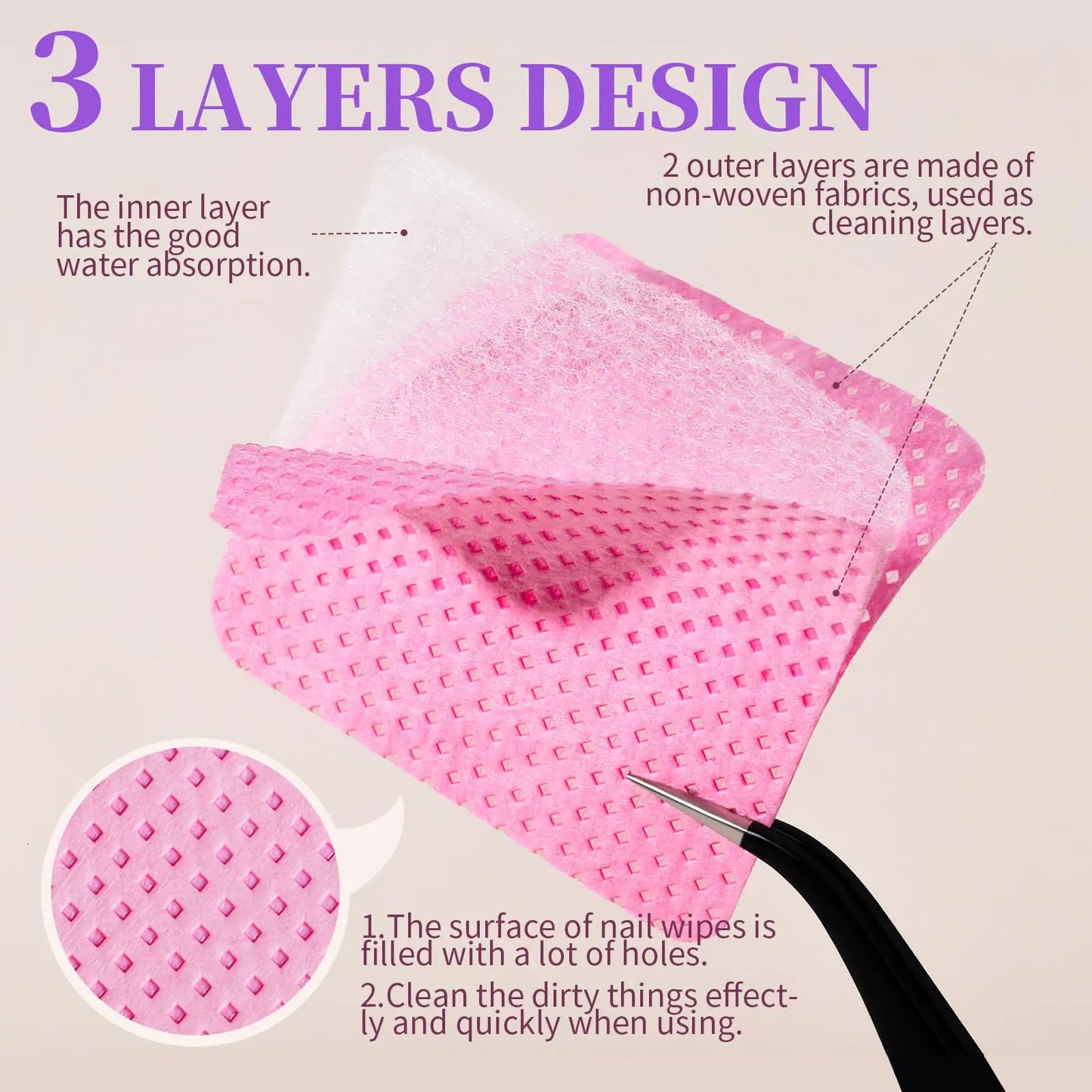 Nail Wipes, Professional Lint-Free Nail Polish Remover Pads, UV Gel Cleansing Tissues, Unscented Manicure Prep and Finish Nail Art Cleaning Tool, Manicure Pedicure Remover #GLOBAL PICKS
