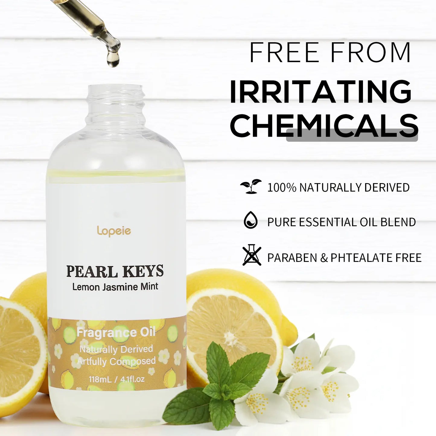 Lopeie PEARL KEYS Hotel Diffuser Oil Refill, Inspired by the Ritz-Carlton. 118Ml Premium Essential Oil, Blended with Lemon, Jasmine & Mint. Perfect for Ultrasonic and Waterless Diffusers, Long-Lasting Pleasant Fragrance