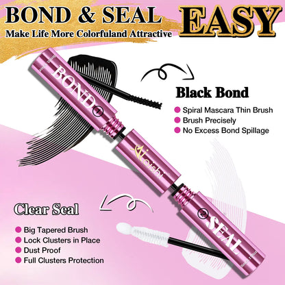 Ailaishi 2In1 Lash Bond & Seal Waterproof Glue Long Lasting Strong Hold for Cluster Lashes Easy Use for Beginners, Makeup Glue & Remover , Dealsforyoudays