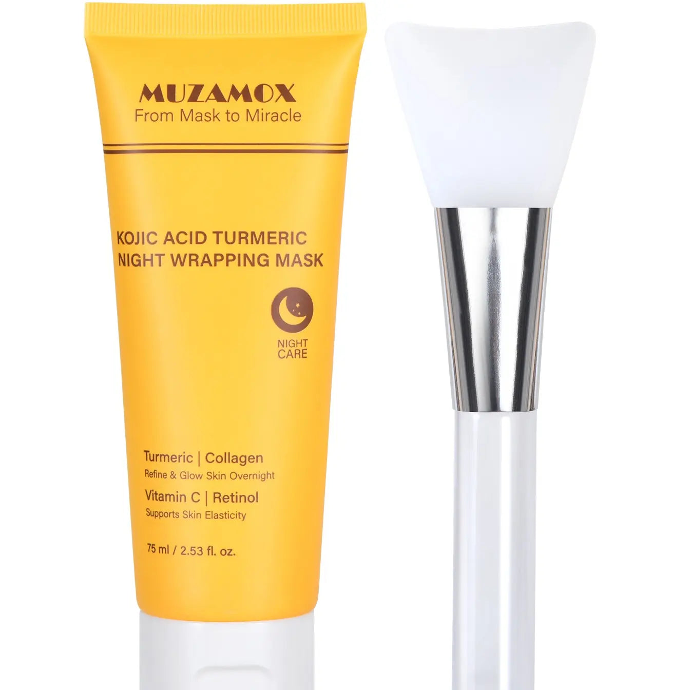 MUZAMOX Effortlessbeauty Kojic Acid Turmeric Night Wrapping Mask | Overnight Wrapping Mask ,Morning Shed,Turmeric,Niacinamide,Vitamin C,Skincare, 2.53 Fl. Oz.Cozyvibes