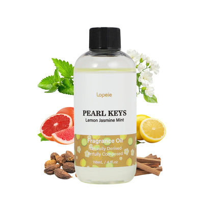 Lopeie PEARL KEYS Hotel Diffuser Oil Refill, Inspired by the Ritz-Carlton. 118Ml Premium Essential Oil, Blended with Lemon, Jasmine & Mint. Perfect for Ultrasonic and Waterless Diffusers, Long-Lasting Pleasant Fragrance