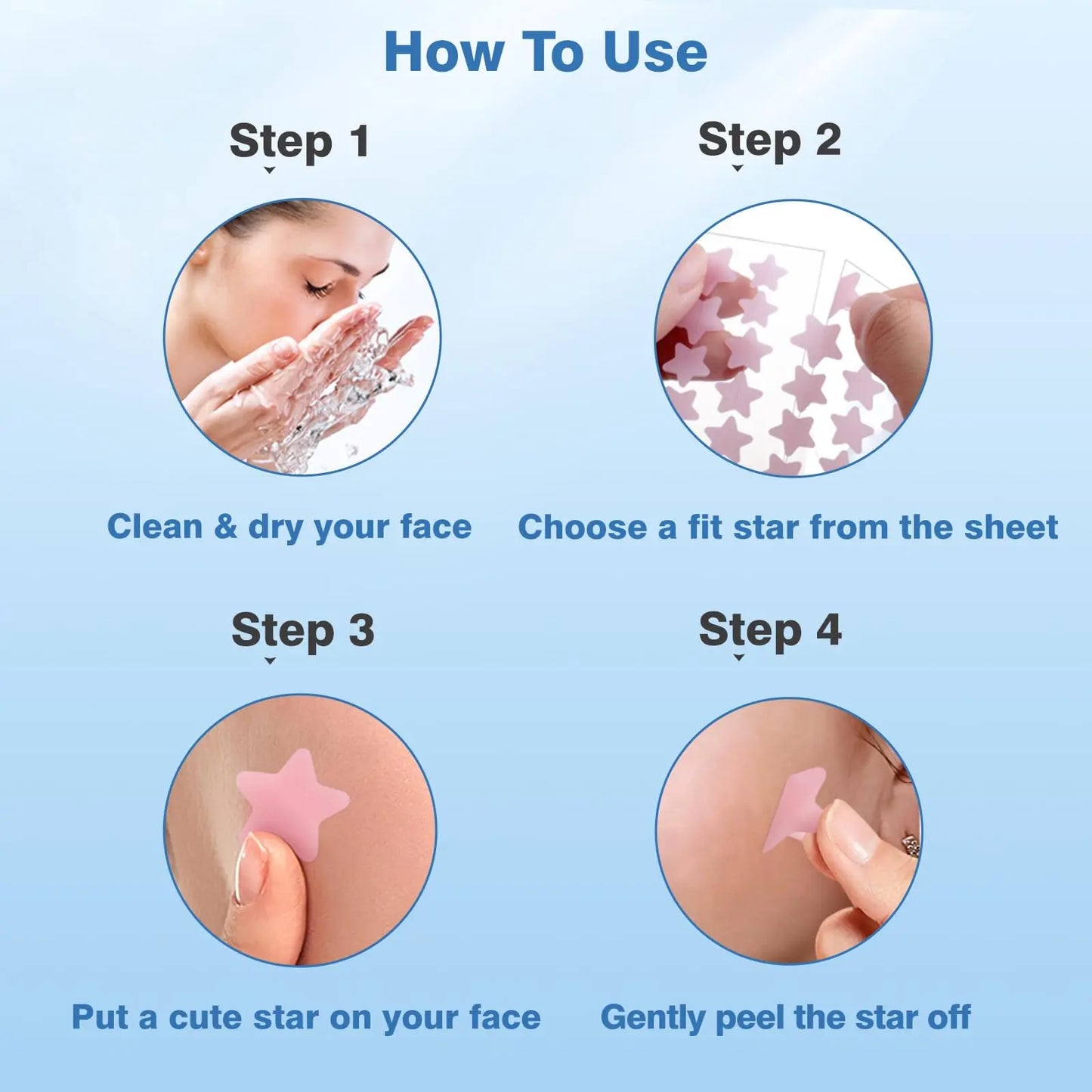 QUSTERE Pimple Patches for Face, Hydrocolloid Acne Patches, Cute Star Zit Covers, Colorful Spot Stickers with Tea Tree, Salicylic Acid & Cica Oil| 3 Sizes (10Mm, 12Mm & 14Mm) |200 Count Skincare Skin Repair